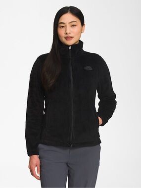 The North Face Osito Fleece Jacket Black Full Zip Fuzzy Womens Small Excellent